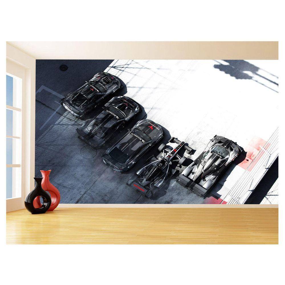 Papel De Parede 3D Carros Competição Pista Jogo 3,5M Car358