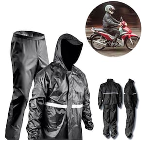 Capa De Chuva Com Faixa Refletiva E Capuz Conjunto Completo