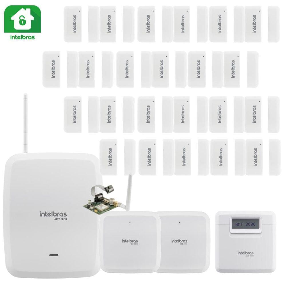 Kit Intelbras Sf Alarme Amt 8000 25 Sensores Com Modulo Gprs