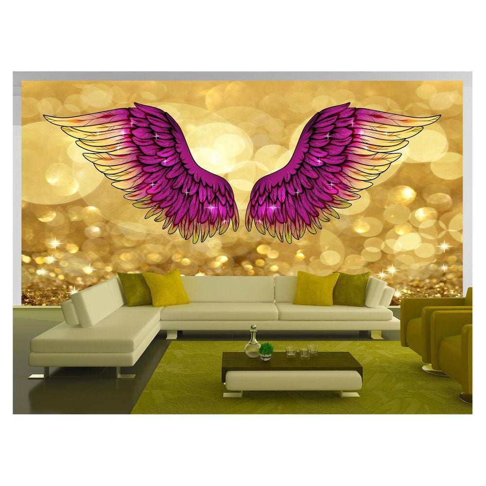 Papel De Parede 3D Arte Asas Selfie Insta Cores 3,5M Tra205