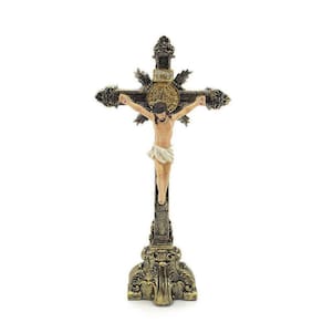 Crucifixo Pedestal Importado Resina 20 Cm
