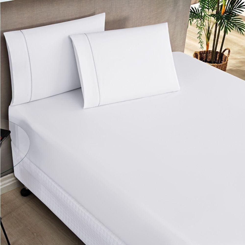 Jogo De Lençol King Elegance 180 Fios 3 Peças Branco