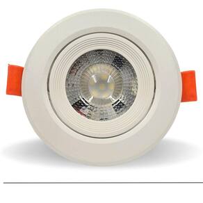 Kit 5 Spot Dicroica Redondo Direcionável Led Smd 5W Quente