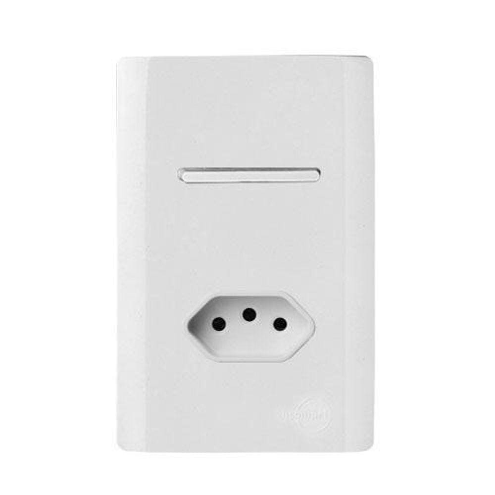 Cj Int. Simples + Tomada 10A 4X2 - Novara Branco Total