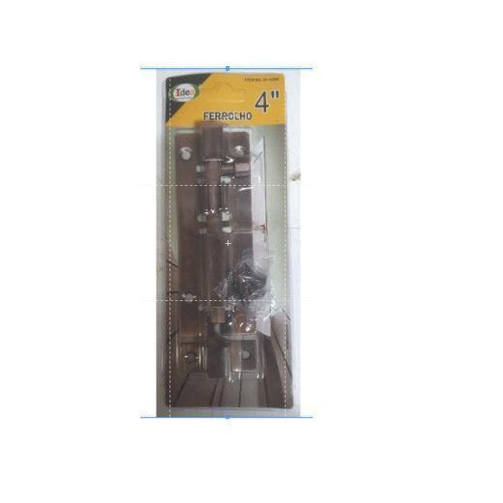 Jogo De Ferrolho 4` - Cor Cobre - 9,5Cm