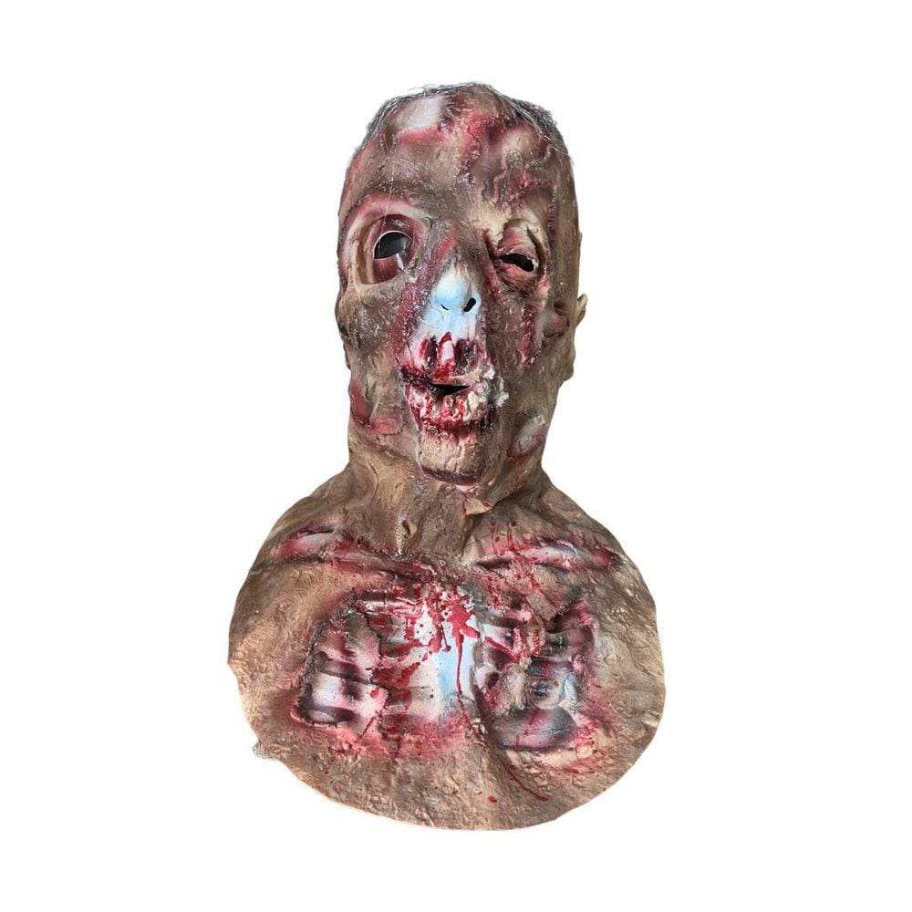 Máscara Zumbi Assustador Terror Látex Halloween Fantasia