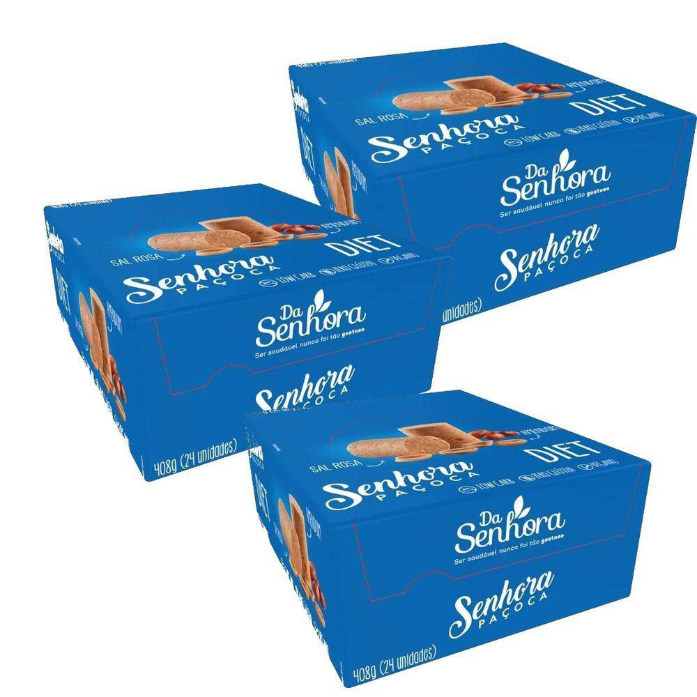 Pacoca Diet Com Sal Rosa Senhora Display 408G 3 Displays
