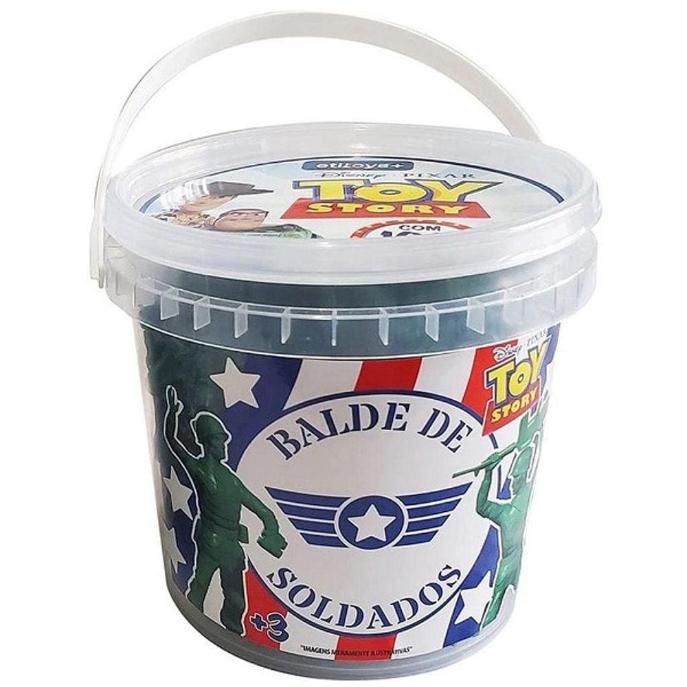 Balde de Soldados TOY STORY com 100 Soldados TOYNG