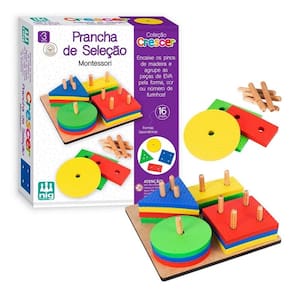 Prancha de Seleçao Encaixe Brinquedo Pedagpgico Madeira NIG Brinquedos