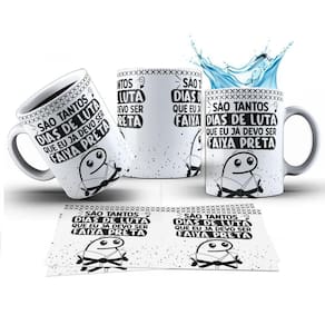 Caneca 325ml Flork São tantos dias de luta, que eu já devo