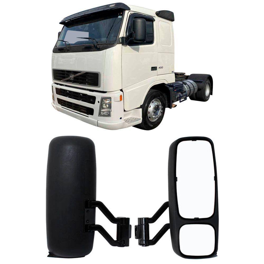 Espelho Retrovisor Plano Externo Bifocal Completo Caminhão Volvo Nh / Fn L/D