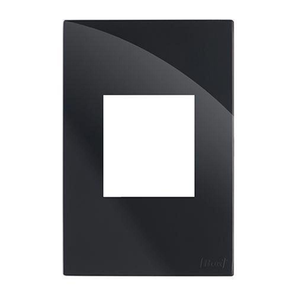 Placa Para 2 Mod. Juntos Com Suporte 4X2 - Recta Black Gloss
