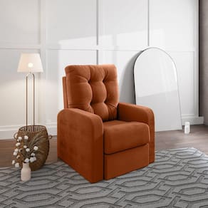 Poltrona Reclinável do Papai em Suede Laranja