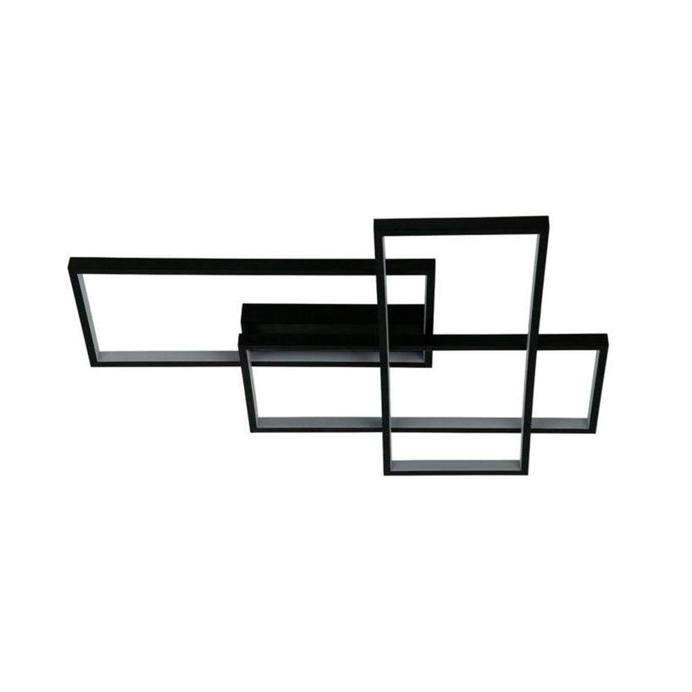 Plafon Moderno Em Alumínio Preto Led 90W Quad