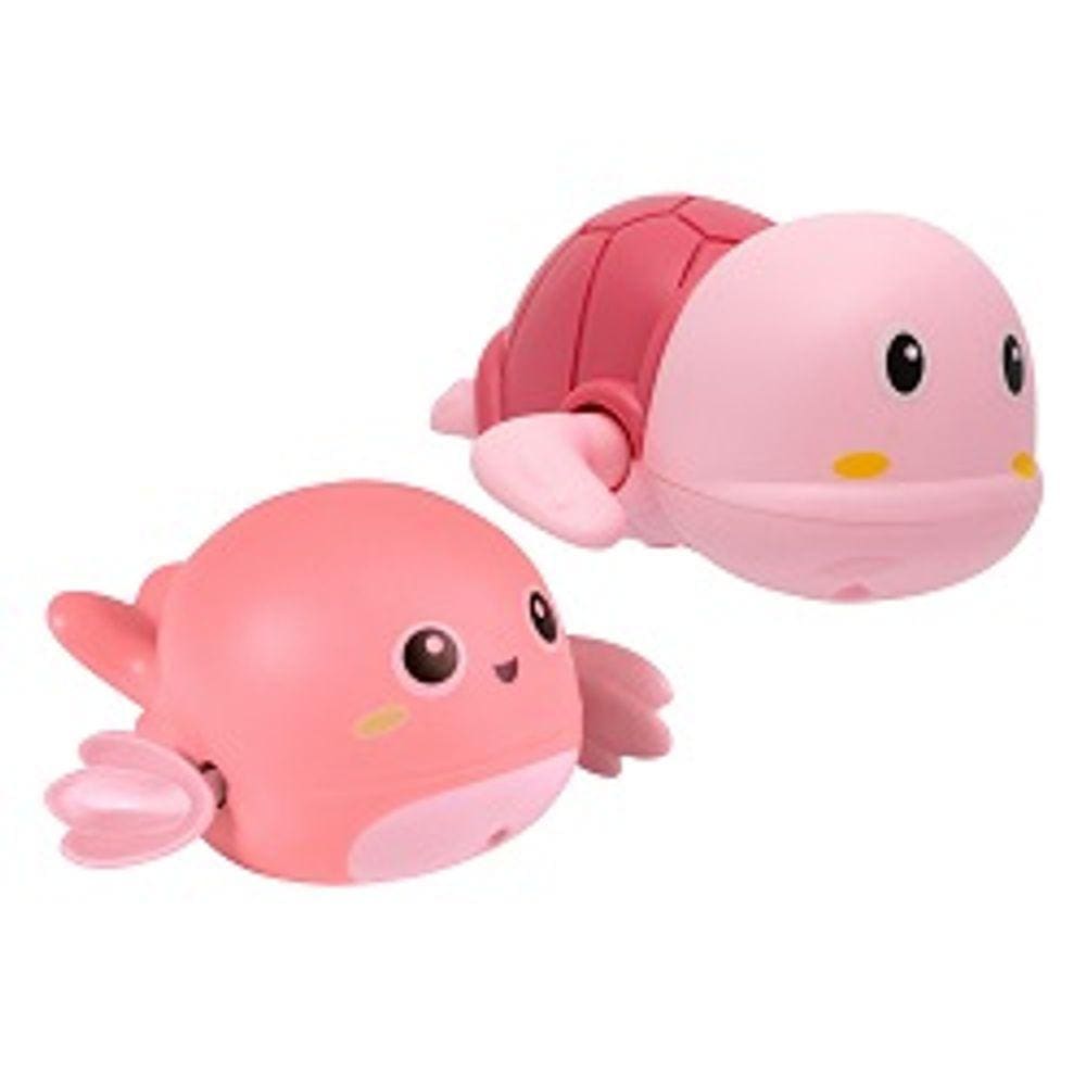 Kit com 2 Brinquedos de Banho Tartaruga Baleia que Nadam Divertido Infantil - Buba