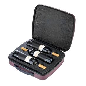 Maleta Para 3 Garrafas de Vinho 750ml em ABS Mala de Viagem