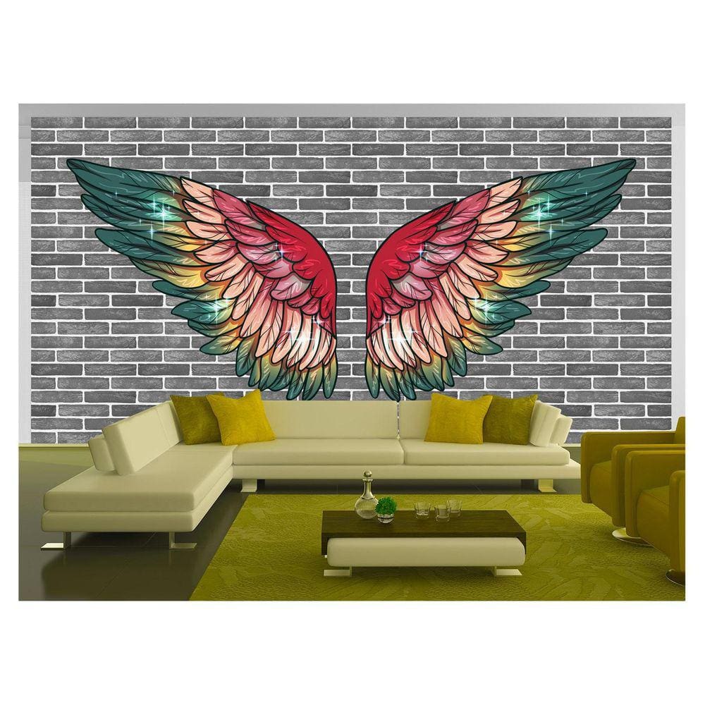 Papel De Parede 3D Arte Asas Selfie Insta Cores 3,5M Tra446