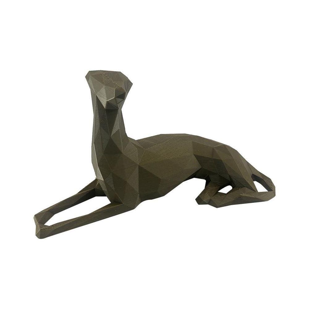 Whipper Deitado Low Poly Cachorro Pet Decoração 3D Dourado