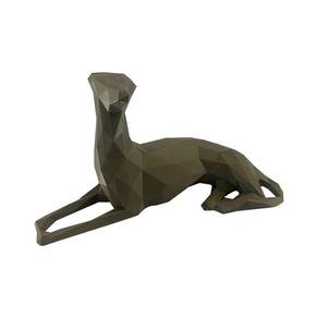 Whipper Deitado Low Poly Cachorro Pet Decoração 3D Dourado