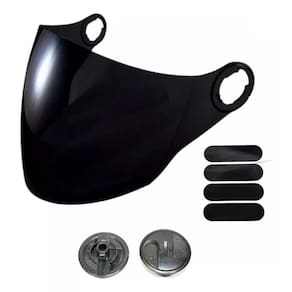 Viseira Capacete New Liberty 3 Fumê Mais Reparo Adesivo Preto