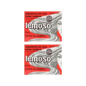 Grampo Teimoso N 5 Com 50Un Preto - Kit Com 2Un