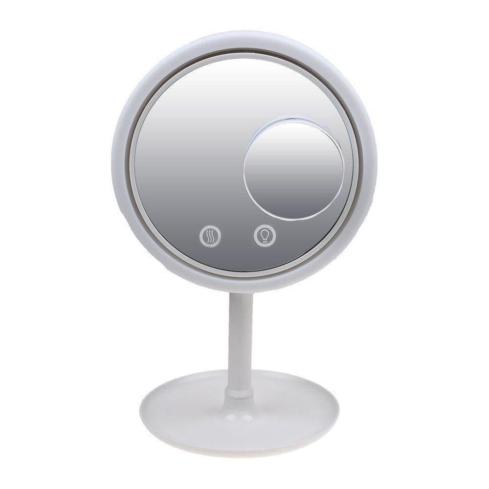 Espelho Maquiagem Led Ventilador Touch Screen Beleza Usb