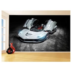 Papel De Parede Carro Ferrari Cinza Céu Sport 3,5M Car166