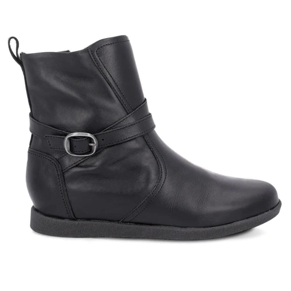 Bota Usaflex Feminina Em Couro Salto Embutido e Fivela AL2803