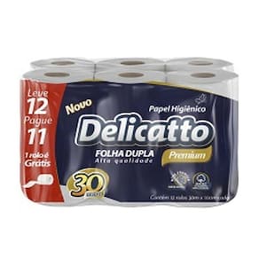 Papel Higiênico Folha Dupla Delicatto Premium 12 Rolos Barato