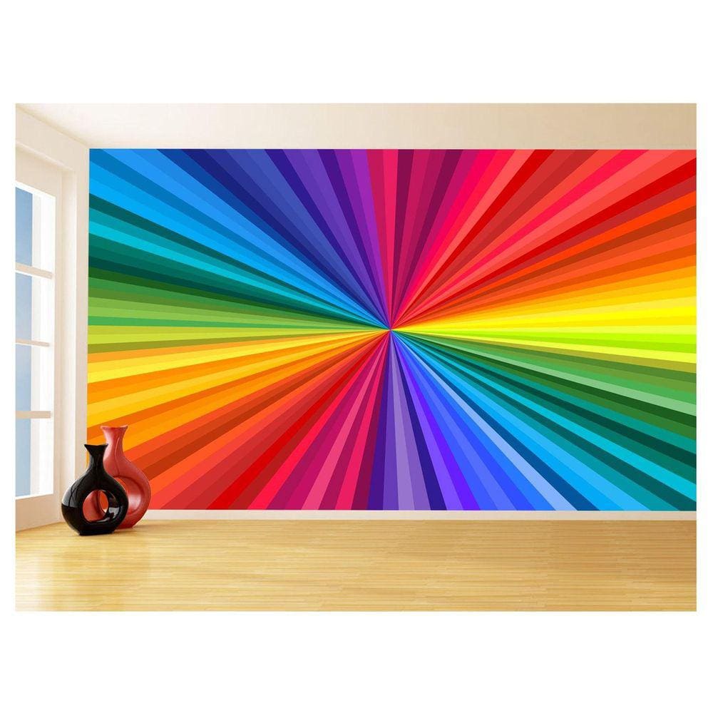 Papel De Parede 3D Geométrico Formas Linhas Cor 3,5M Gmt104