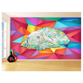 Papel De Parede 3D Animais Pop Art Cachorro Pet 3,5M Pxa238