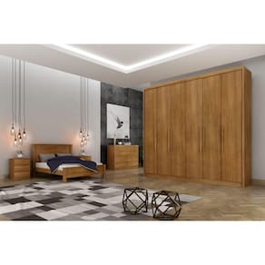 Guarda Roupa Casal 6 Portas 8 Gavetas - Santoro-Cumaru - Móveis Novo Horizonte