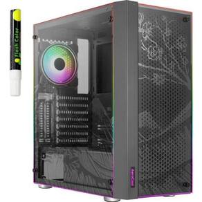 Gabinete Gamer Aerocool Skribble Preto RGB Lateral Vidro [F002]