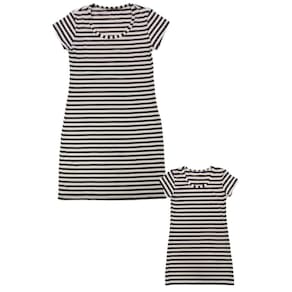 Vestido Tal Mãe Tal Filha Listrado Preto Branco