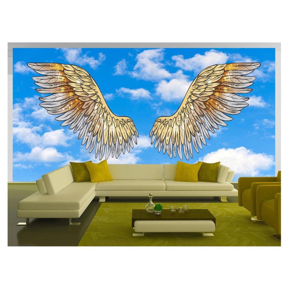 Papel De Parede 3D Arte Asas Selfie Insta Cores 3,5M Tra337