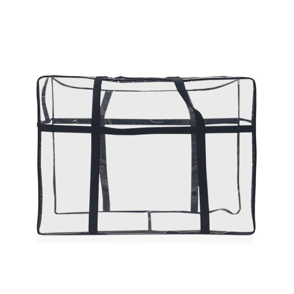 Bolsa sacola cristal PVC transparente organizador 70x55x30cm