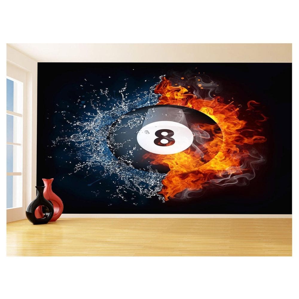 Papel De Parede 3D Salão De Jogos Bilhar Sinuca 3,5M Jcs09