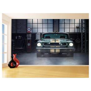 Papel De Parede 3D Carro Antigo Ford Mustang Hot 3,5M Cxr55