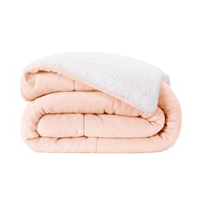 Coberdrom Dupla Face Casal/Queen 2,20m x 2,40m Com Sherpa Sal Rosa Casa Paulinha