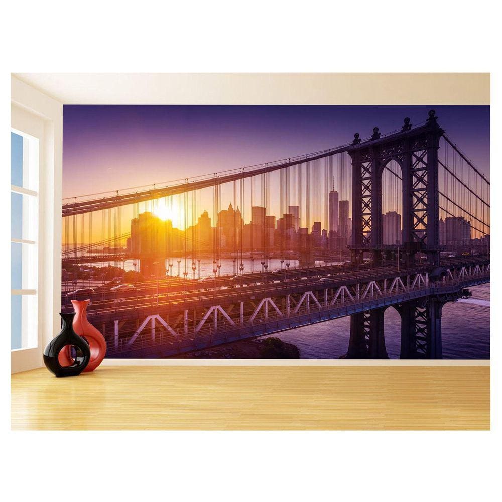 Papel De Parede Cidade Ponte Prédios New York 3,5M Ncd273