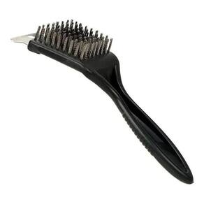 Escova Limpa Grelha De Churrasqueira Aço Com Raspador 30Cm