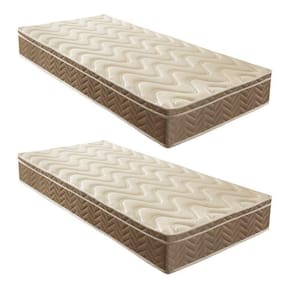 Kit com 2 Colchões Solteiro Unique Anatômico D28 25x88x188cm Rustico Bege