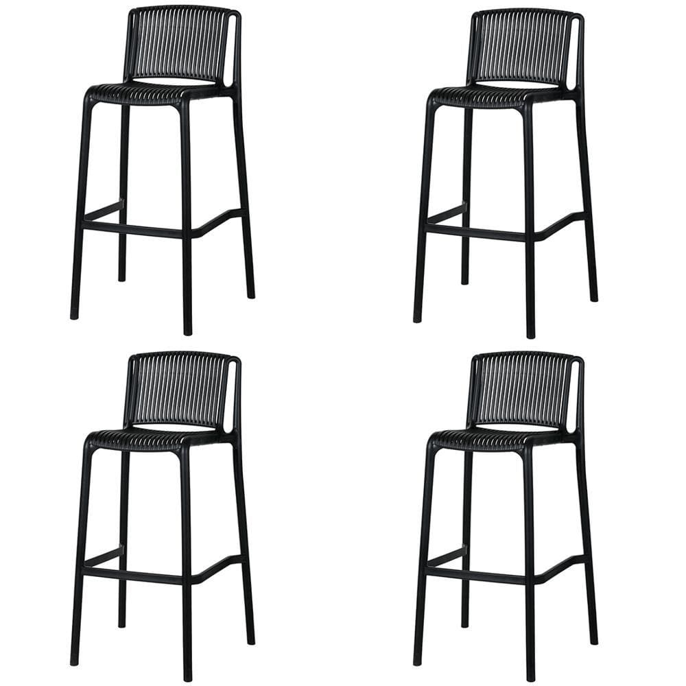 Kit 4 Banqueta Floripa Fratini 100 cm (altura) em Poliuretano (PU) Cor Preto