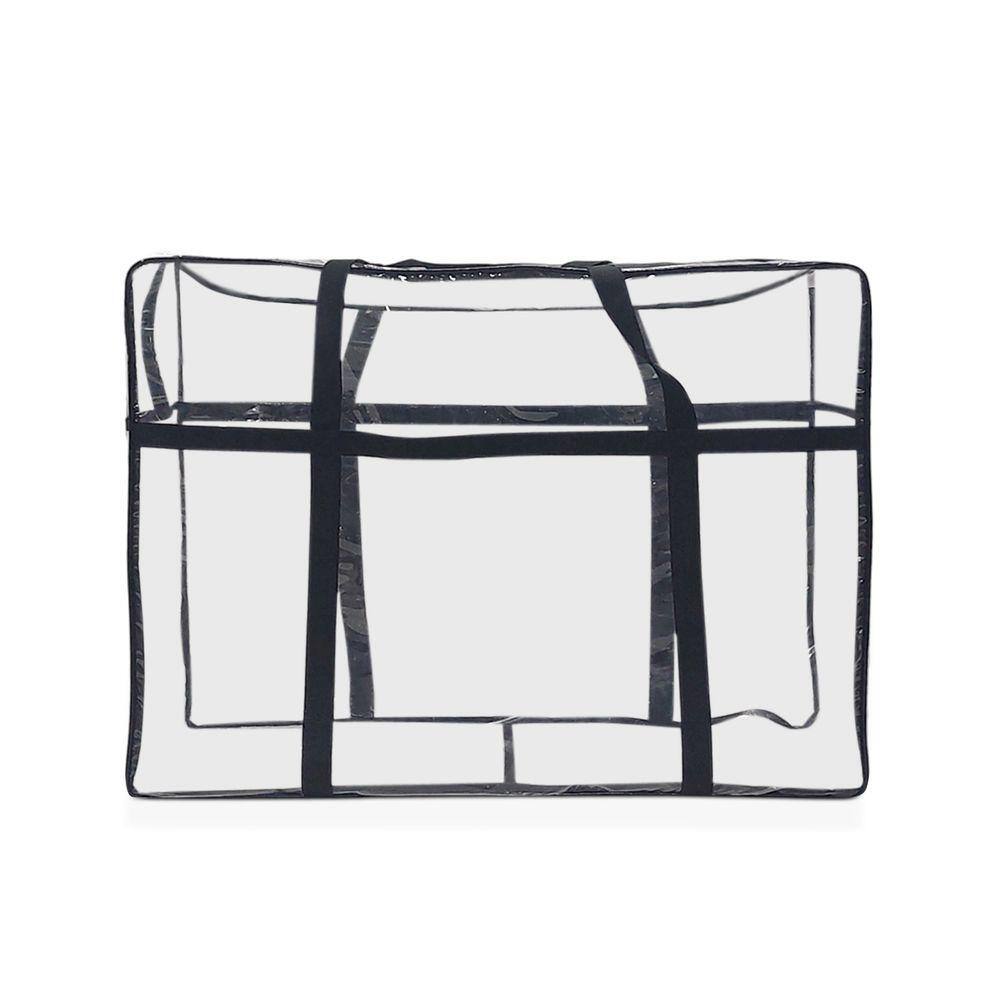Bolsa sacola cristal PVC transparente organizador 70x55x30cm