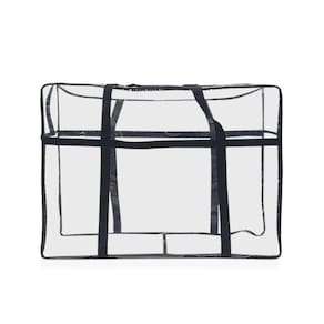 Bolsa sacola cristal PVC transparente organizador 70x55x30cm
