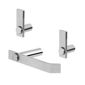 Kit Acessórios Banheiro Barra Patmos Inox Escovado Grego