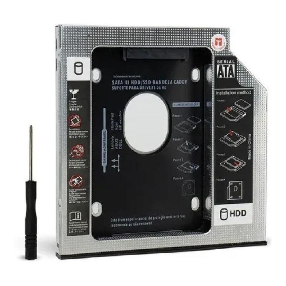 Adaptador Dvd Para Hd Ou Ssd Notebook Drive Caddy 9.5Mm