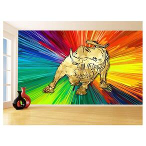 Papel De Parede 3D Animais Pop Art Touro Bull 3,5M Pxa179