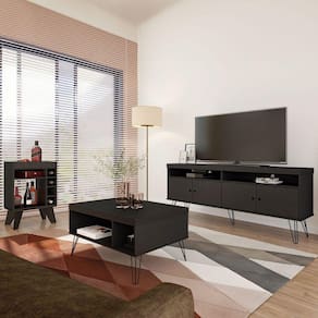 Sala de Estar Completa para TV Até 60 Polegadas Liberty Preto - Panorama Móveis
