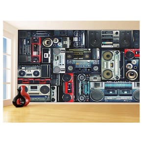 Papel De Parede 3D Musica Painel Caixas De Som 3,5M Mus102